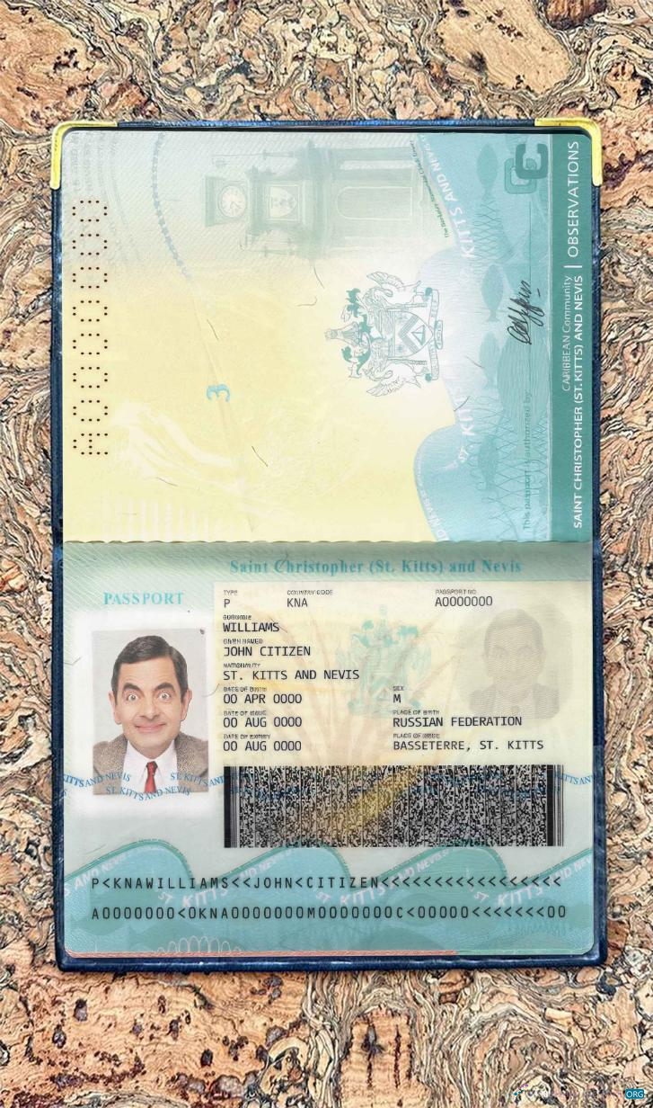 Download Saint Kitts and Nevis passport photo look Photoshop template